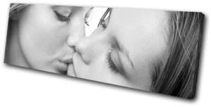 Girls Kissing NUDES LGBTQ Sexy Erotic SINGLE CANVAS WALL ART Picture Print - Picture 1 of 1