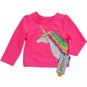 Cat & Jack Rash Guard rosa Einhorn Langarm Schwimmen Baby Mädchen Größe 12 Monate - Bild 1 von 4
