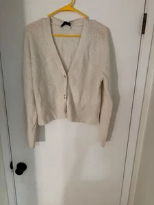 Women NWT "Aqua" ivory long sleeve button cardigan sweater. Size XL - Picture 1 of 2