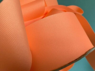 vintage grosgrain 2 1/4" ribbon bright melon 1yd made in USA - Image 1 of 4