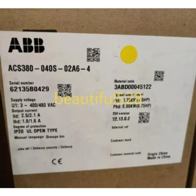 1PC New ABB ACS380-040S-02A6-4 Inverter ACS380040S02A64 Expedited Shipping - Image 1 of 2