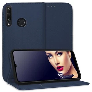 Custodia protettiva a libro per Huawei Y6p Cover Bookstyle Case blu - Foto 1 di 10