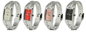 LADIES CHROME BANGLE WATCH CHOICE OF FOUR COLOURS UNITED KINGDOM SHIPPING ------ - Picture 1 of 4