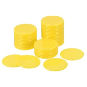 Small Plastic Learning Counters 37mm/1.45 Inch Yellow, Pack of 50 - Picture 1 of 5