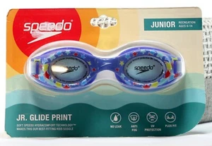 Speedo CB Junior Glide Print Goggles - Purple/Clear - Picture 1 of 2