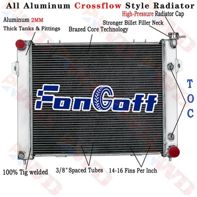 Aluminum Radiator For 1993-1997 1995 Jeep Grand Cherokee 5.2L GAS AT - Изображение 1 из 4