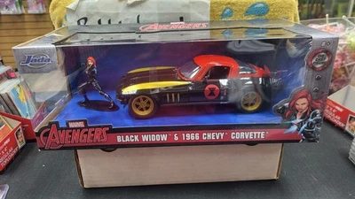 NIB 2020 1966 CHEVROLET CORVETTE BLACK WIDOW MARVEL AVENGERS JADA 1/24 #31749 - Image 1 of 4