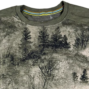 SmartWool Merino Wool Classic Thermal Crew Pullover Trees Woods Nature Men’s L - Picture 1 of 6