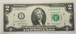 160K Run GEM UNC 2017 A $2 Star Note w/low serial# I00056061*, Minneapolis Dist - Picture 1 of 2