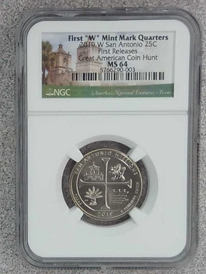 2019-W V75 WWII Privy San Antonio National Part Quarter NGC MS64 (003) - Image 1 of 2