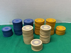146 antiche fiches da poker paranoiche 24 cerchi intarsiati - Foto 1 di 7
