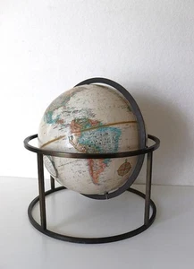 Raro Mid Century Modern Replogle World Globe Manner of Paul McCobb scrivania 12" - Foto 1 di 9