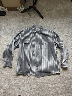 GUESS Men's Large Striped Long Sleeve Button-Up Shirt 90s Vintage - Image 1 of 4