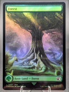 FOIL Forest (307) Full Art Final Fantasy MTG Magic the Gathering In Hand - Picture 1 of 2