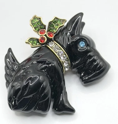 **Heidi Daus** “Scottie Love” Dog Brooch/Pin w/ Swarovski Crystals RETIRED!! - Image 1 of 4