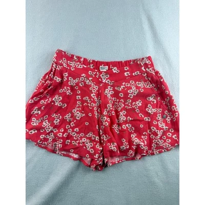 Roxy Womens Floral Print Shorts Red Beach Casual Summer - Image 1 of 4