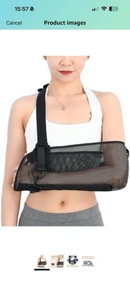 Arm Sling Shoulder Immobilizer for Women and Men Black Adjustable Breathable NEW - Image 1 of 4