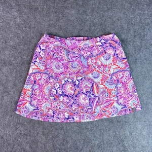 Title Nine Skort Womens Medium Purple Pink Floral Athletic Activewear Pockets - Picture 1 of 11