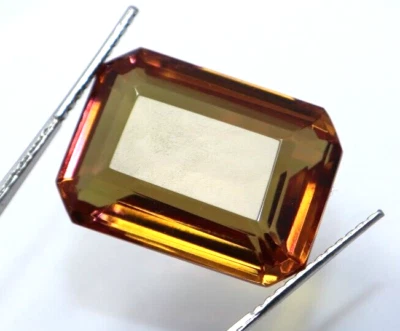 51 Ct Lab-Created Alexandrite Emerald Cut Certified Color Change Loose Gemstone - Image 1 of 4