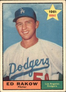 1961 Topps Baseball Card #147 Ed Rakow - VG