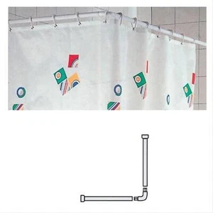 BASTONE TUBO PER TENDA DOCCIA VASCA 2 LATI ALLUMINIO BIANCO cm 80X80 - Foto 1 di 2