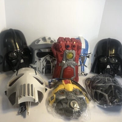 Star Wars, Marvel, Transformers Mask Lot With Bonus Iron Man Fist. - Изображение 1 из 4