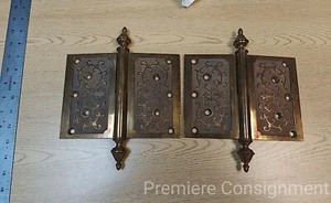 Paar antike Eastlake extra große Messing/Bronze Türscharniere 6x8 aus den 1870er Jahren - Bild 1 von 11