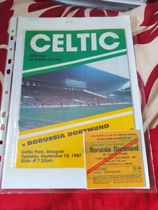 Celtic V Borussia Dortmund & Ticket UEFA Cup R1 L1. 1987. Good Condition (4) - Picture 1 of 4