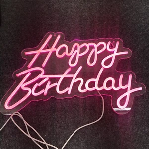 Letrero de neón de feliz cumpleaños para decoración de paredes, con interruptor regulable, reutilizable Happy Bi - Imagen 1 de 11