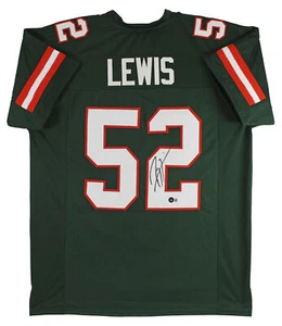 Miami Ray Lewis Authentic Signed Green Pro Style Jersey Autographed BAS Witness - Picture 1 of 3