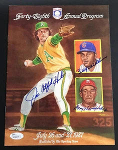 Catfish Hunter Signed 1987 HOF Induction Program B Williams R Dandridge Auto JSA - Picture 1 of 3