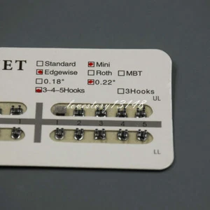 20Packs Dental Orthodontics Brackets Brackets Mini Edgewise 022 Slot 345 Hooks - Picture 1 of 12