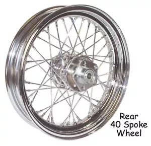 16" 40 Spoke Chrome Rear Wheel Rim For 73-84 Harley Softail FX FL FLT FLH 51642 - Picture 1 of 1