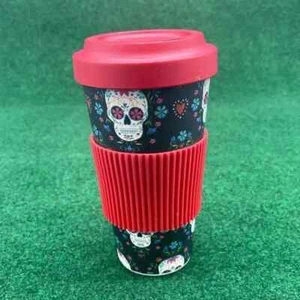 Cambridge Red Black Skull Print Lightweight Reusable Dishwasher Safe Coffee Mug - Picture 1 of 4