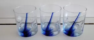 3 LIBBEY DIMPLED WHISKEY GLASSES BLUE RIBBON IMPRESSIONS 4 INCHES HOLDS 12 OZS - Picture 1 of 8