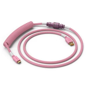 Glorious Coiled Cable Prism Pink, USB-C auf USB-A Spiralkabel - 1,37m, pink - Bild 1 von 4