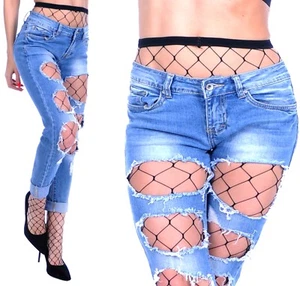 Sehr GROBE Netzstrumpfhose SCHWARZ Grobes Netz grobmaschig Fishnetz Gothic S-XL - Picture 1 of 7