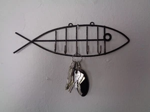 1960s String Key Rack Iron Fish Mid-Century - Bild 1 von 16