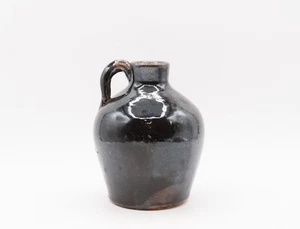 Early Southern 4.75" Dark Brown Glaze Jug North Carolina Redware Pottery - Picture 1 of 8
