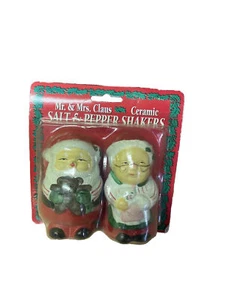 Shaker sale e pepe vintage Mr & Mrs Babbo Natale in ceramica NUOVO/sigillato - Foto 1 di 2
