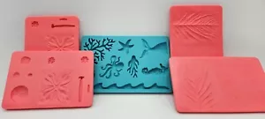 Lot Of 5 Wilton Silicone Fondant Gum Paste Molds Sea Mermaid Buttons Leaf Floral - Picture 1 of 10