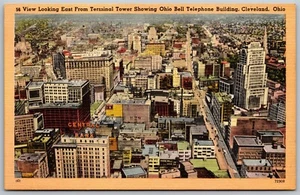 Vtg Cleveland OH City View East Ohio Bell Telephone Building 1940s Postcard - Picture 1 of 2