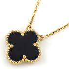 Van Cleef & Arpels Necklace Vintage Alhambra Clover Flowe Black Onyx 750YG
