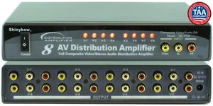 Amplificador de distribución de video/audio SB-3708 1x8 de Shinybow - Imagen 1 de 3