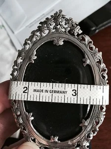 GORGEOUS MINIATURE SOLID STERLING SILVER OVAL FRAME NEW - Bild 1 von 3
