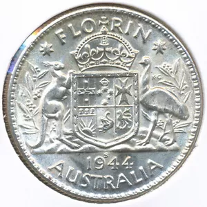 Australia 1944-S One Florin 2/- George VI (Silver) - Choice Uncirculated (E30709 - Bild 1 von 3
