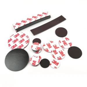 Self Adhesive Magnetic Square / Round Rubber Flexible Fridge Magnet - Picture 1 of 7