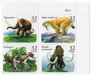 Scott #3080a (3077-80) Prehistoric Animals Plate Block of 4 Stamps - MNH - Picture 1 of 1