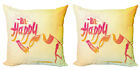 Saying Pillow Covers Pack of 2 Be Happy and Smile Message