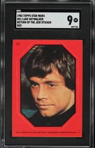1983 Topps Star Wars Return Of The Jedi Sticker Red Luke Skywalker #21 SGC 9 - Picture 1 of 2